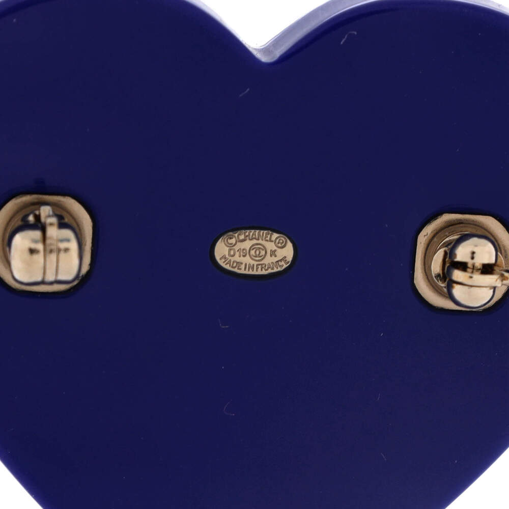 Chanel CC Heart Brooch Resin with Faux Pearls and Rhinestones - Picture 3 of 3